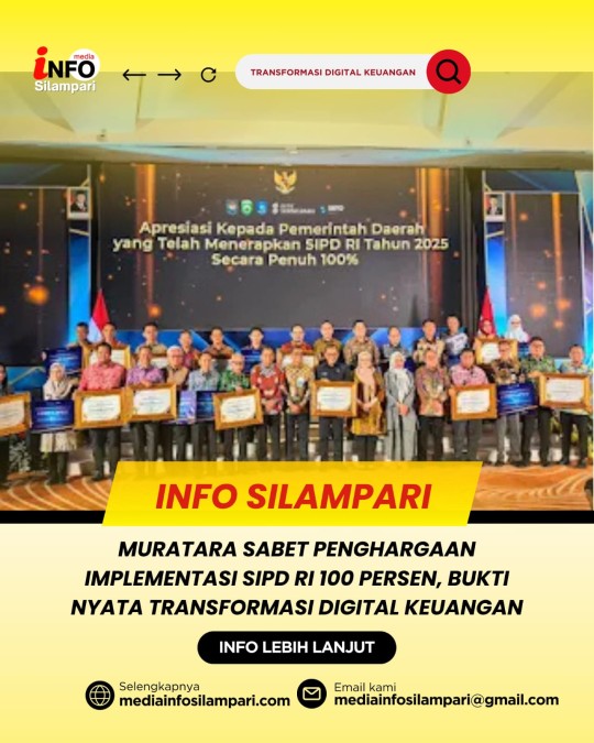 Muratara Sabet Penghargaan Implementasi SIPD RI 100 Persen, Bukti Nyata Transformasi Digital Keuangan