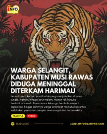 Warga Selangit, Kabupaten Musirawas Diduga Meninggal Diterkam Harimau