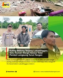 Puting Beliung Terjang Lubuklinggau, Satu Rumah Warga Hancur Total, Pemkot Langsung Turun Tangan