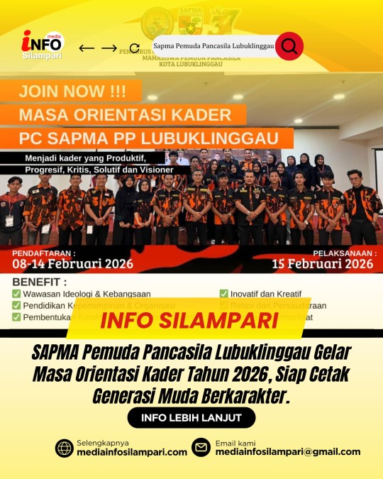 SAPMA Pemuda Pancasila Lubuklinggau Gelar Masa Orientasi Kader 2026, Siap Cetak Generasi Muda Berkarakter