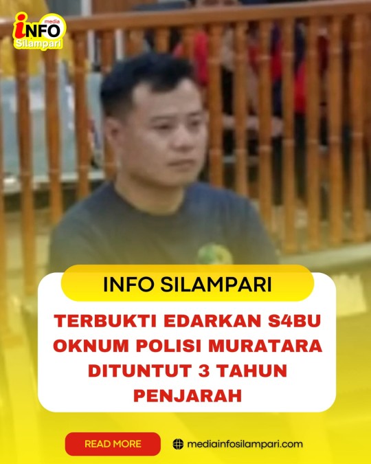 Terbukti Edarkan Sabu Oknum Polisi Muratara Dituntut 3 Tahun Penjara