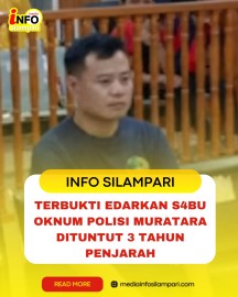 Terbukti Edarkan Sabu Oknum Polisi Muratara Dituntut 3 Tahun Penjara
