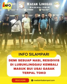 Demi Sesuap Nasi, Residivis di Lubuklinggau Kembali Masuk Bui Usai Gasak Terpal Toko