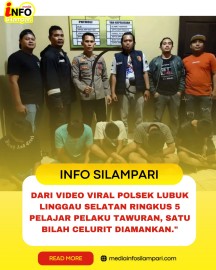 ​”Polsek Lubuk Linggau Selatan Ringkus 5 Pelajar Pelaku Tawuran, Satu Bilah Celurit Diamankan.”