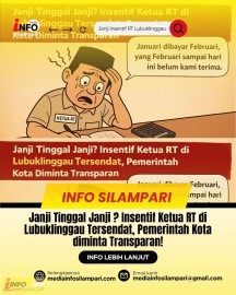 Janji Tinggal Janji ? Insentif Ketua RT di Lubuklinggau Tersendat, Pemerintah Kota diminta Transparan!
