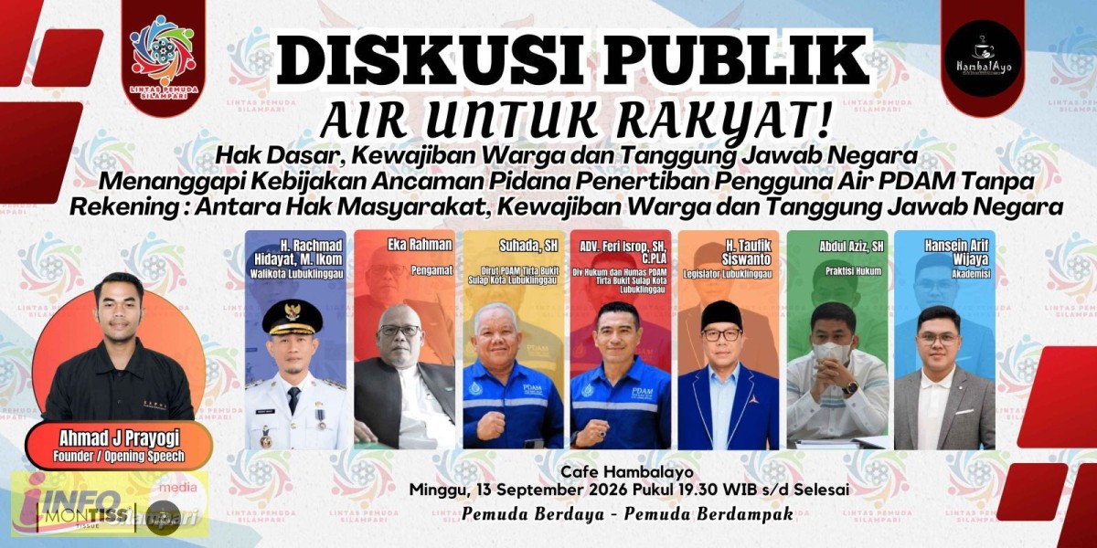 Ramai Soal Ancaman Pidana Pengguna Air PDAM, Lintas Pemuda Silampari Gelar Diskusi Publik